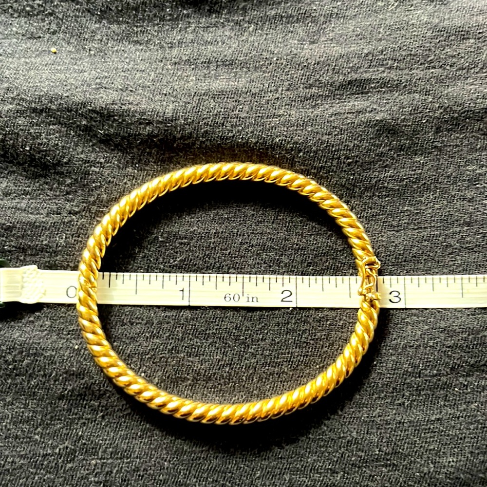 Solid Gold Bangle Bracelet - image 4
